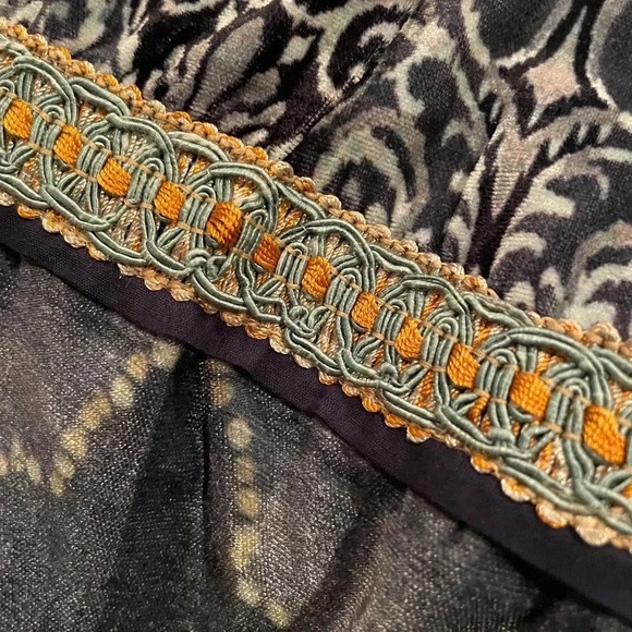 Soft Surroundings Aurora Patchwork Velvet Cardigan Boho Casual Hippie LG - Picture 5 of 6